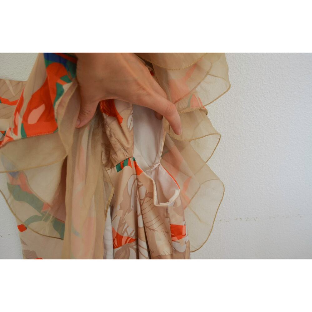 Anthropologie x Mandira Wirk One Shoulder Frilled Dress Size Medium P - Picture 7 of 9